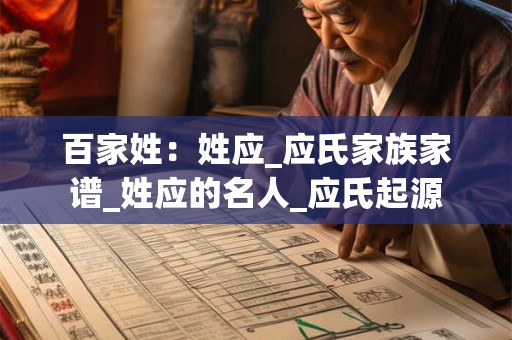 百家姓：姓应_应氏家族家谱_姓应的名人_应氏起源