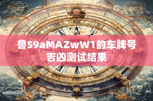 鲁S9aMAZwW1的车牌号吉凶测试结果