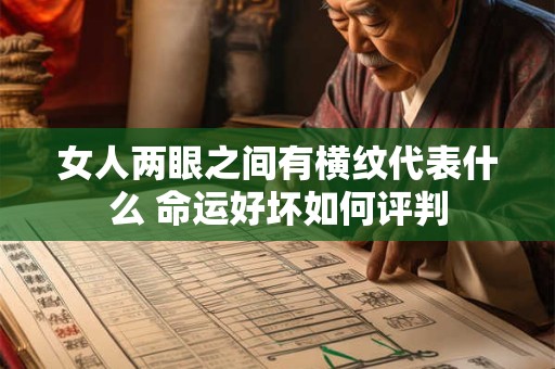 女人两眼之间有横纹代表什么 命运好坏如何评判