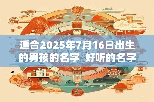 适合2025年7月16日出生的男孩的名字  好听的名字推荐