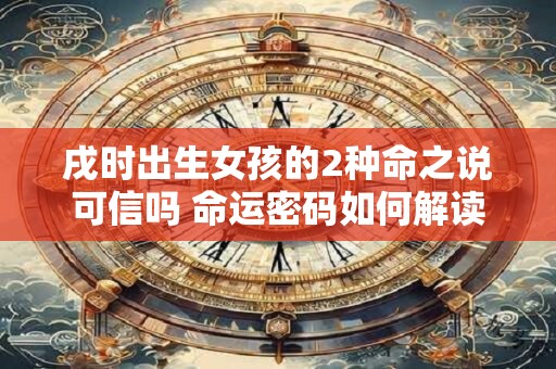 戌时出生女孩的2种命之说可信吗 命运密码如何解读