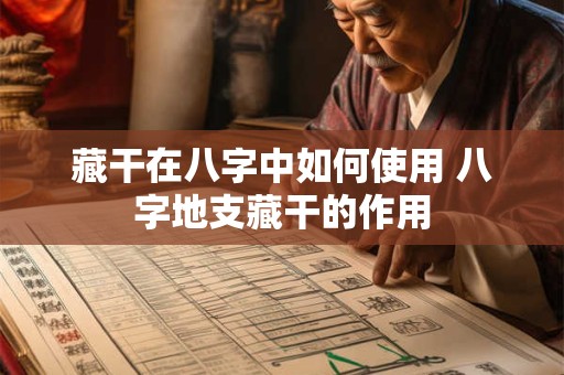 藏干在八字中如何使用 八字地支藏干的作用