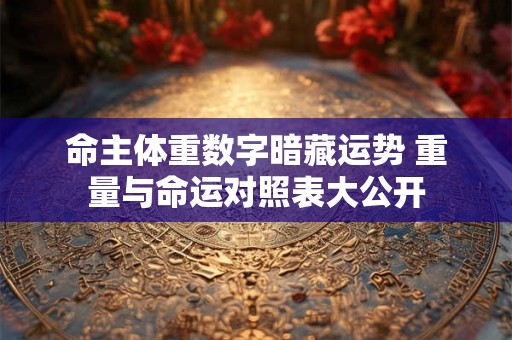 命主体重数字暗藏运势 重量与命运对照表大公开