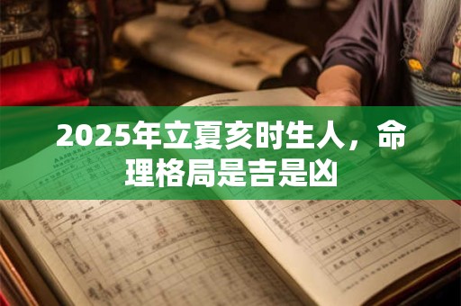2025年立夏亥时生人，命理格局是吉是凶