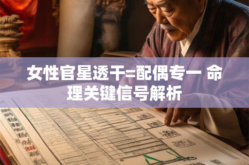 女性官星透干=配偶专一 命理关键信号解析