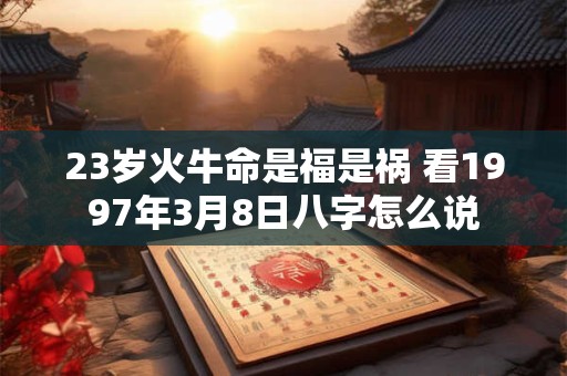 23岁火牛命是福是祸 看1997年3月8日八字怎么说