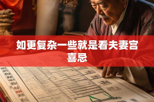如更复杂一些就是看夫妻宫喜忌