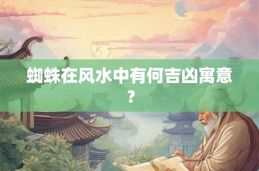 蜘蛛在风水中有何吉凶寓意？