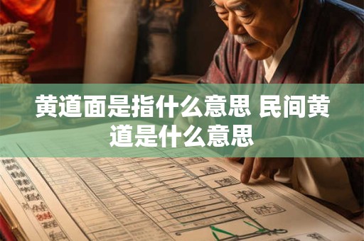 黄道面是指什么意思 民间黄道是什么意思