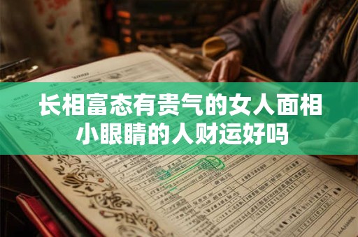 长相富态有贵气的女人面相 小眼睛的人财运好吗