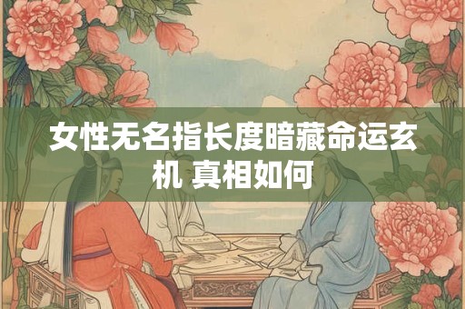 女性无名指长度暗藏命运玄机 真相如何