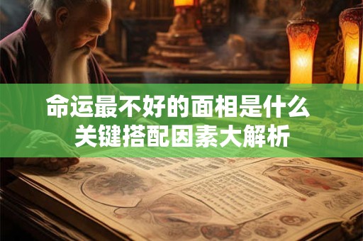 命运最不好的面相是什么 关键搭配因素大解析