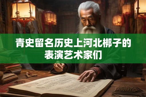 青史留名历史上河北梆子的表演艺术家们