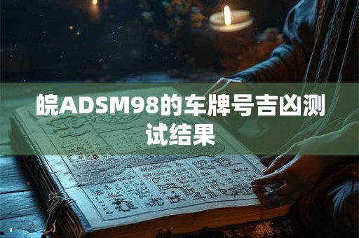 皖ADSM98的车牌号吉凶测试结果