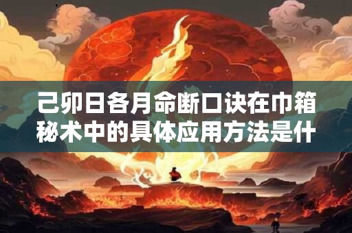 己卯日各月命断口诀在巾箱秘术中的具体应用方法是什么