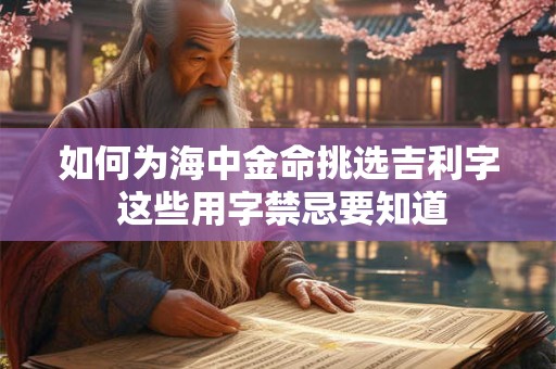 如何为海中金命挑选吉利字 这些用字禁忌要知道