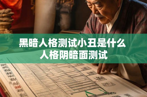 黑暗人格测试小丑是什么 人格阴暗面测试