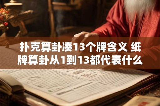 扑克算卦凑13个牌含义 纸牌算卦从1到13都代表什么