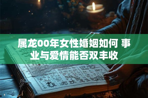 属龙00年女性婚姻如何 事业与爱情能否双丰收