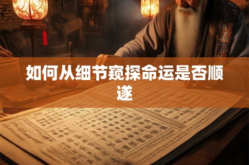 如何从细节窥探命运是否顺遂