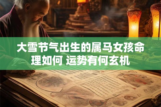 大雪节气出生的属马女孩命理如何 运势有何玄机