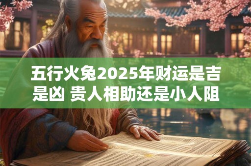 五行火兔2025年财运是吉是凶 贵人相助还是小人阻碍