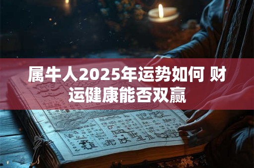 属牛人2025年运势如何 财运健康能否双赢