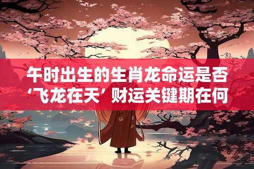 午时出生的生肖龙命运是否‘飞龙在天’ 财运关键期在何时