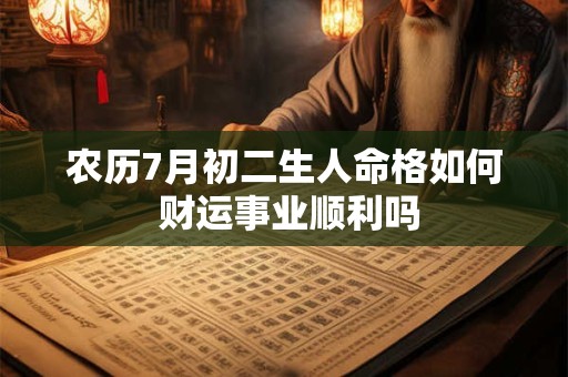 农历7月初二生人命格如何 财运事业顺利吗