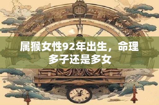 属猴女性92年出生，命理多子还是多女