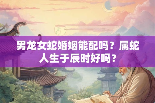男龙女蛇婚姻能配吗？属蛇人生于辰时好吗？