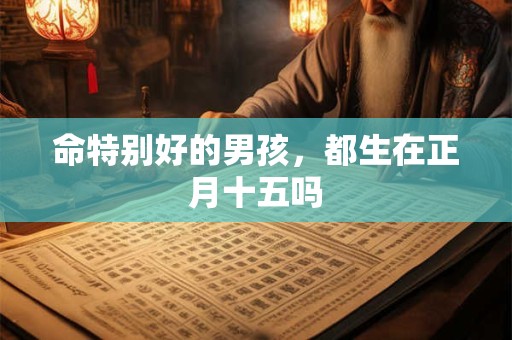命特别好的男孩，都生在正月十五吗