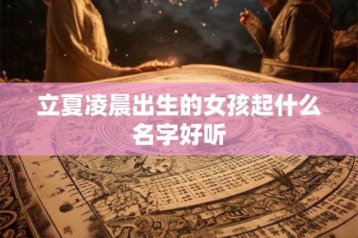 立夏凌晨出生的女孩起什么名字好听