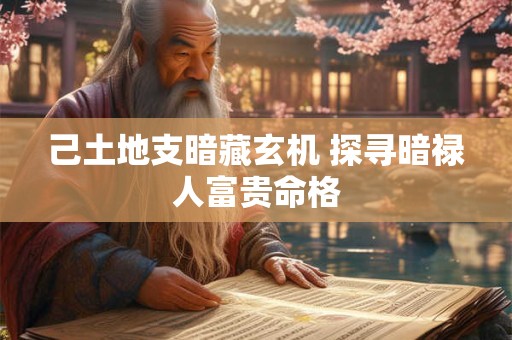 己土地支暗藏玄机 探寻暗禄人富贵命格