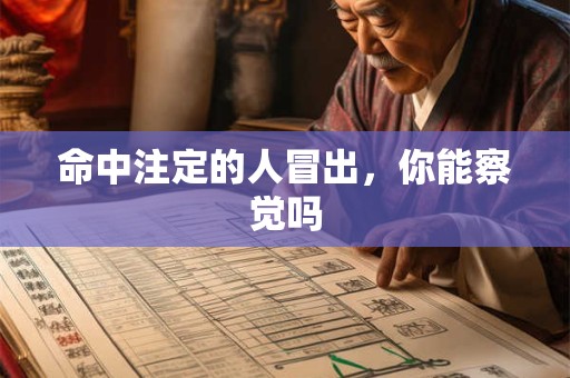命中注定的人冒出，你能察觉吗