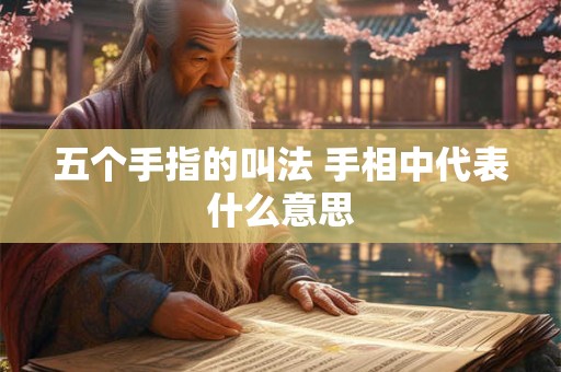 五个手指的叫法 手相中代表什么意思