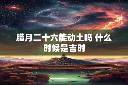 腊月二十六能动土吗 什么时候是吉时