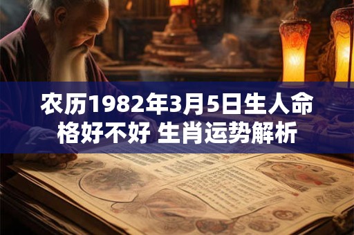农历1982年3月5日生人命格好不好 生肖运势解析