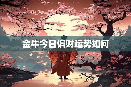 金牛今日偏财运势如何
