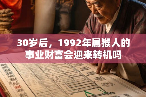 30岁后，1992年属猴人的事业财富会迎来转机吗