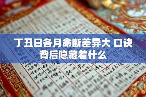 丁丑日各月命断差异大 口诀背后隐藏着什么