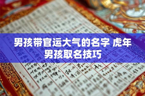 男孩带官运大气的名字 虎年男孩取名技巧