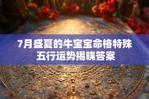 7月盛夏的牛宝宝命格特殊 五行运势揭晓答案