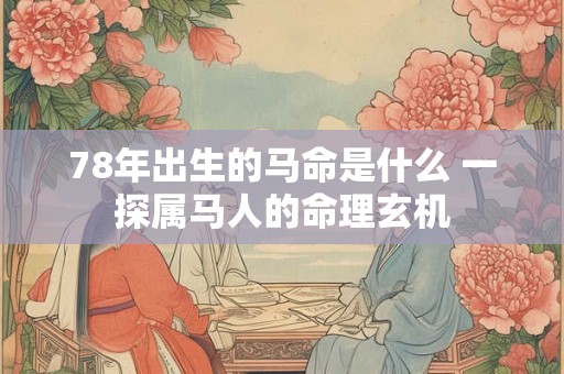 78年出生的马命是什么 一探属马人的命理玄机