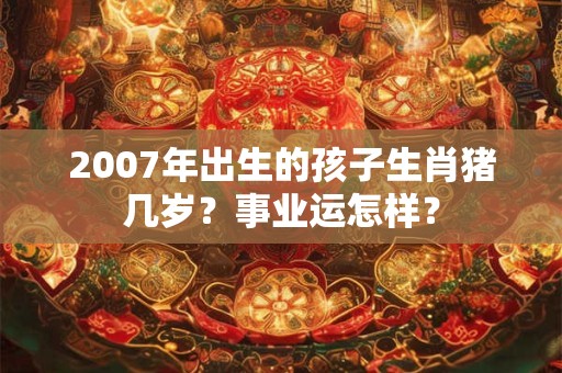 2007年出生的孩子生肖猪几岁？事业运怎样？