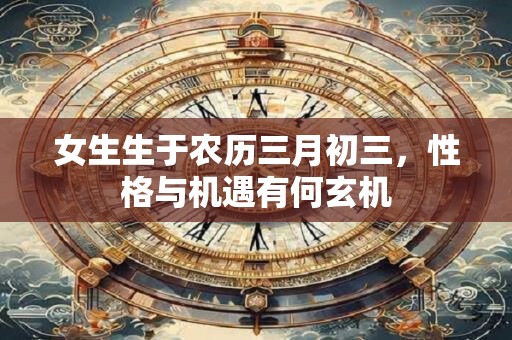 女生生于农历三月初三，性格与机遇有何玄机