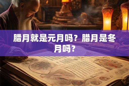 腊月就是元月吗？腊月是冬月吗？