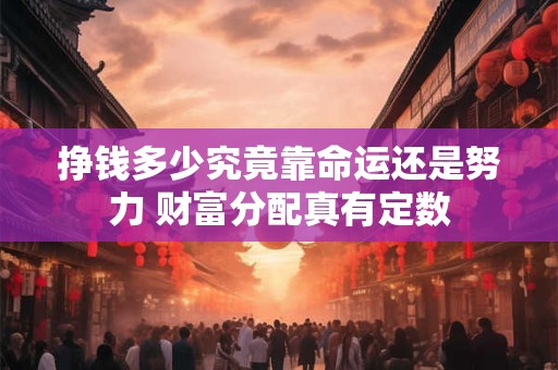 挣钱多少究竟靠命运还是努力 财富分配真有定数