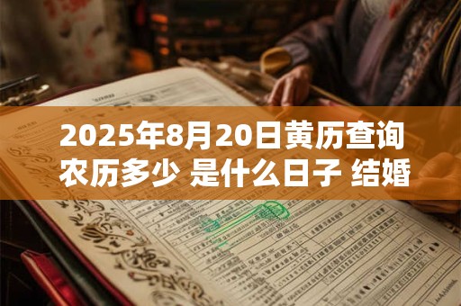 2025年8月20日黄历查询 农历多少 是什么日子 结婚吉时