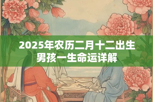 2025年农历二月十二出生男孩一生命运详解